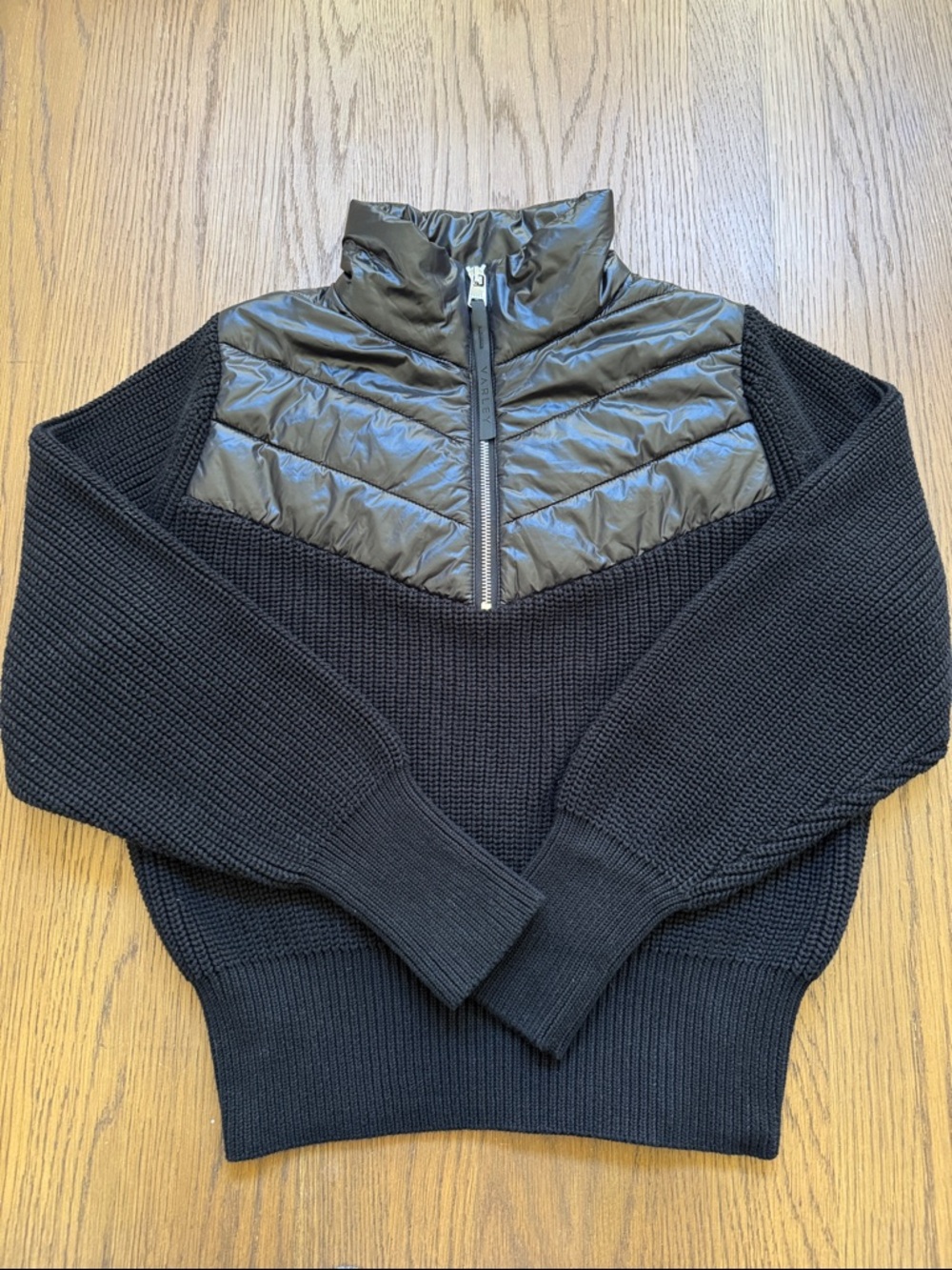 Varley Daines 1/2 Zip Puffer Sweater - Black Size XS